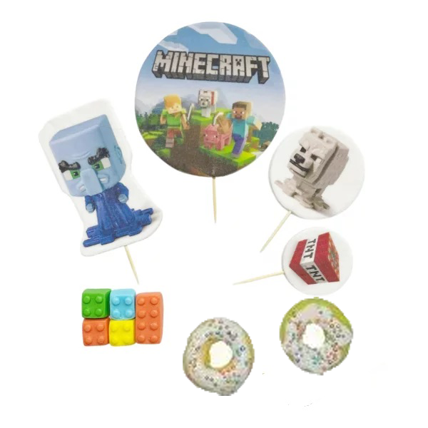 Set 10 decorațiuni comestibile, Minecraft