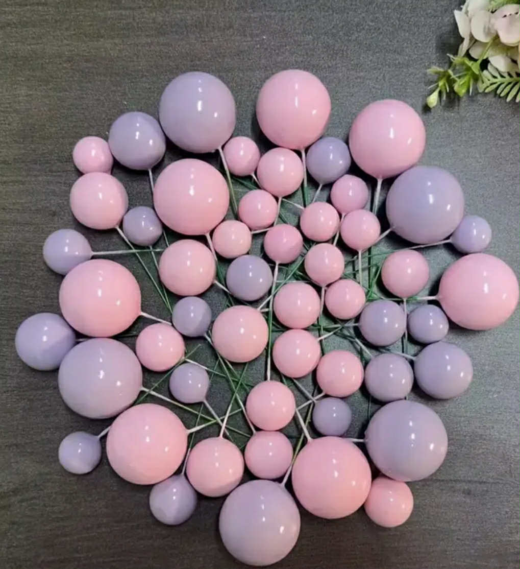 Set 14 Sfere Necomestibile Mov și Roz - Accente Strălucitoare Pentru Decor Festiv și Aranjamente