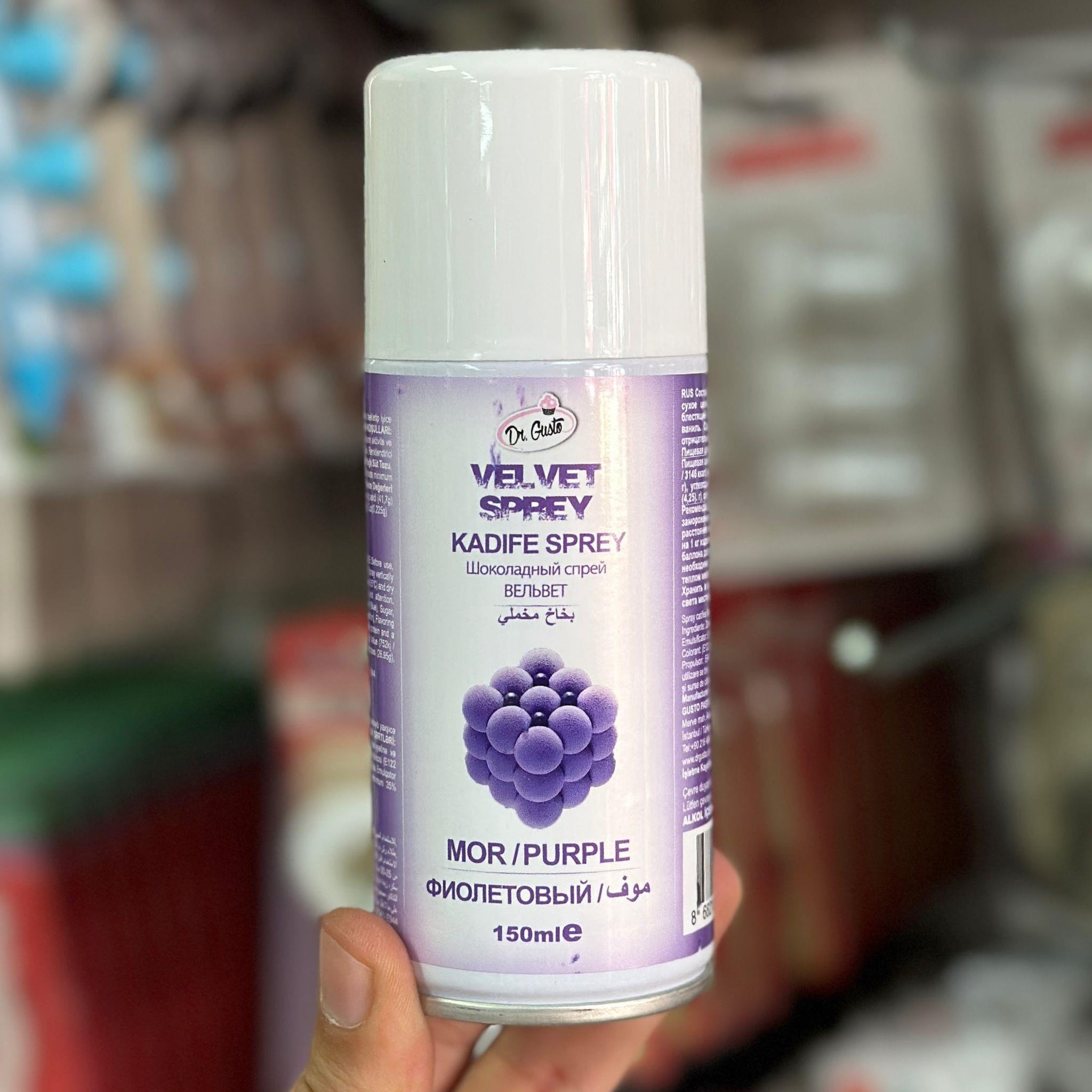Colorant Spray Catifea 150 ml Mov - Finisaj Catifelat Pentru Decorarea Deserturilor