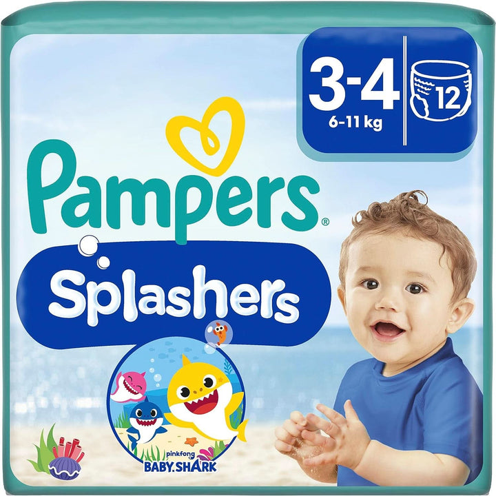 Pampers Scutece pentru copii mărimea 4-5, Splashers, Scutece de baie de unică folosință pentru protecție sigură în apă