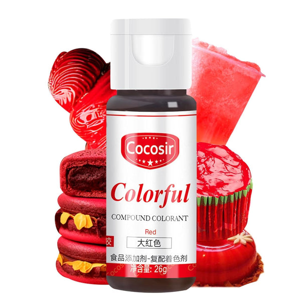 Lebensmittelfarbe Rot, 26G, Konzentrierte Food Coloring, Lebensmittelfarbe Auf Ölbasis, Zuckerfrei Konzentrierte Farbe Food Coloring, Backen - Flüssige Food Coloring Für Kakaobutter, Buttercream