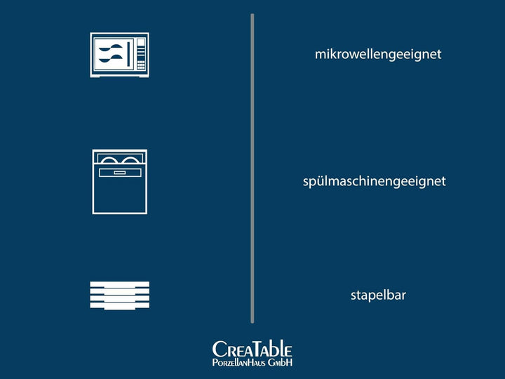 Creatable, 23630, Serie CAPRI - Reaktivglasur, 16-Teiliges Geschirrset, Kombiservice Aus Steinzeug, Spülmaschinen- Und Mikrowellengeeignet, Qualitätsproduktion