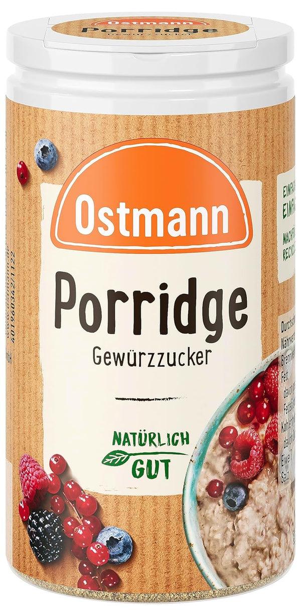 Ostmann Gewürze – Porridge Gewürzzucker, Aromatischer Mix Mit Zimt & Kakao, Zum Würzen Von Oatmeal, Milchreis Und Anderen Süßen Spezialitäten, Vegan, 60 G (Verpackungsdesign Kann Abweichen)