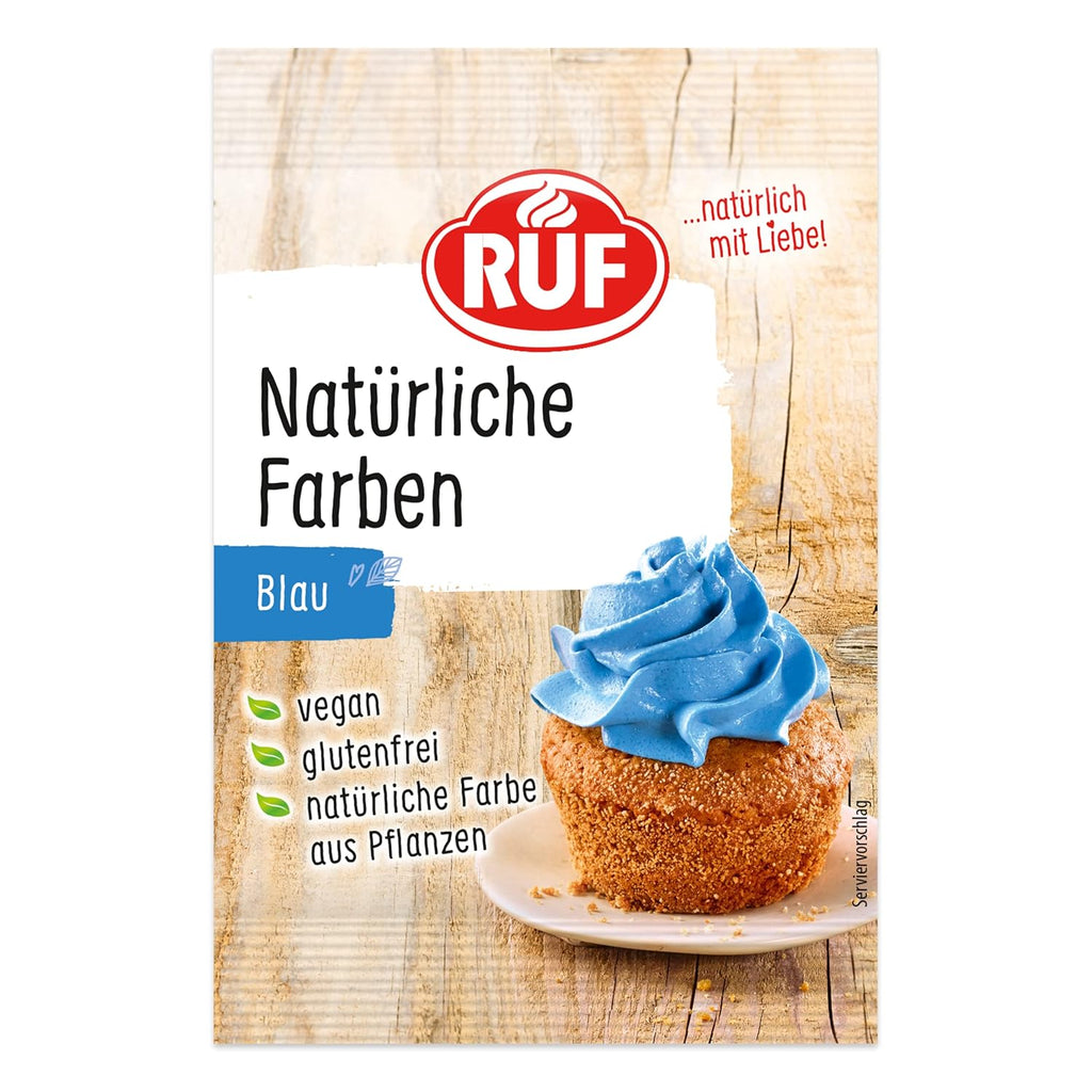 RUF Natürliche Farben Grün, Natürliche Lebensmittelfarbe Aus Spirulinaextrakt & Färbedistel, Zum Färben Von Teig & Cremes, Glutenfrei & Vegan, 1X8G