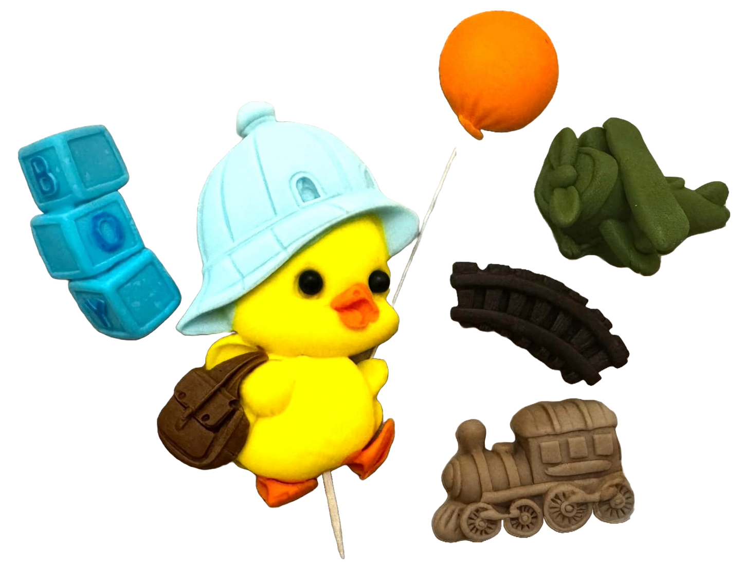 Set 6 decoratiuni comestibile din pasta de zahar, BOY Decoratiuni din Pasta de Zahar Nati Shop