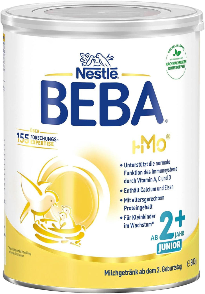 BEBA Junior 2+ Milchgetränk Ab Dem 2. Geburtstag, Babynahrung Mit HMO 2'-FL, Nur Laktose, Ohne Palmöl, 3Er Pack (3 X 800G)