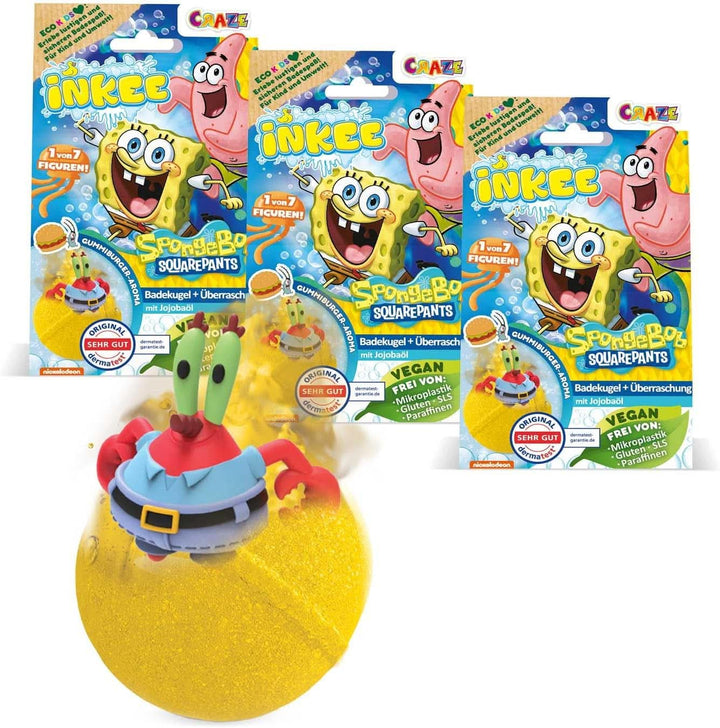 INKEE Spongebob, bomba de baie pentru copii cu surpriză, Spongebob Squarepants de colecționat, 80 grame