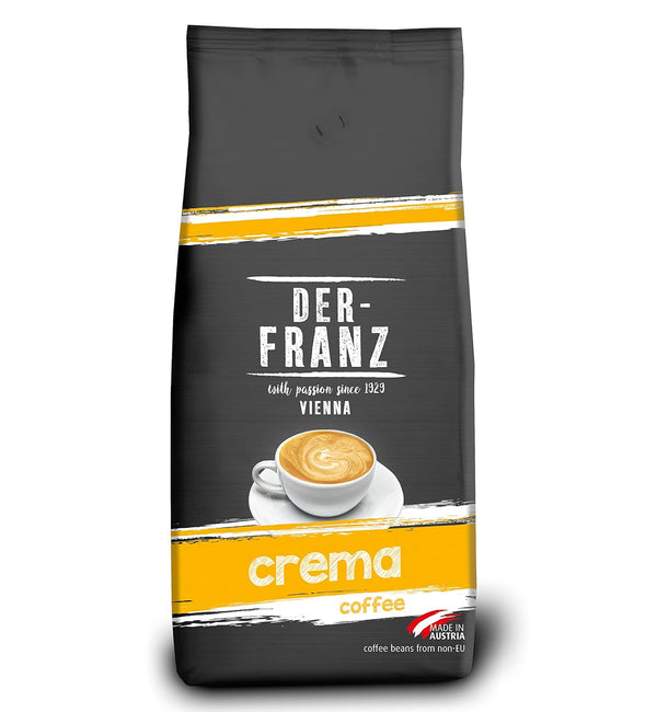 DER-FRANZ Kaffee Crema, Intensität 4/5, 100% Arabica, Ganze Kaffeebohnen, 1000G