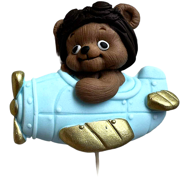 Decoratiune comestibila, Ursulet in avion Decoratiuni din Pasta de Zahar Nati Shop