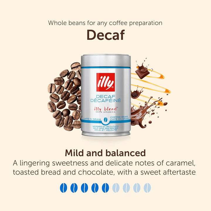 Illy Kaffee, Kaffeebohnen Entkoffeiniert - Dose Zu 250 G