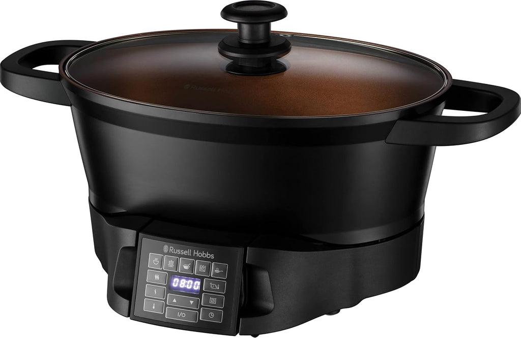 Russell Hobbs Multikocher 6,5L [Digitales Display] 8 Kochfunktionen (Slow Cooker, Dampfgarer, Reiskocher, Bräter, Sous Vide Garer, Kocher, Warmhaltebehälter, Schongarer) Spülmaschinengeeignet 28270-56