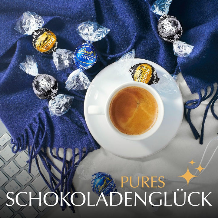 Lindt LINDOR Schokoladen Kugeln Dunkle Mischung | 1 Kg Beutel, Wiederverschliessbar | Ca. 80 Kugeln Dunkle Schokolade (50%, 60% & 70% Kakao) | Grosspackung | Pralinen Geschenk | Schokoladengeschenk