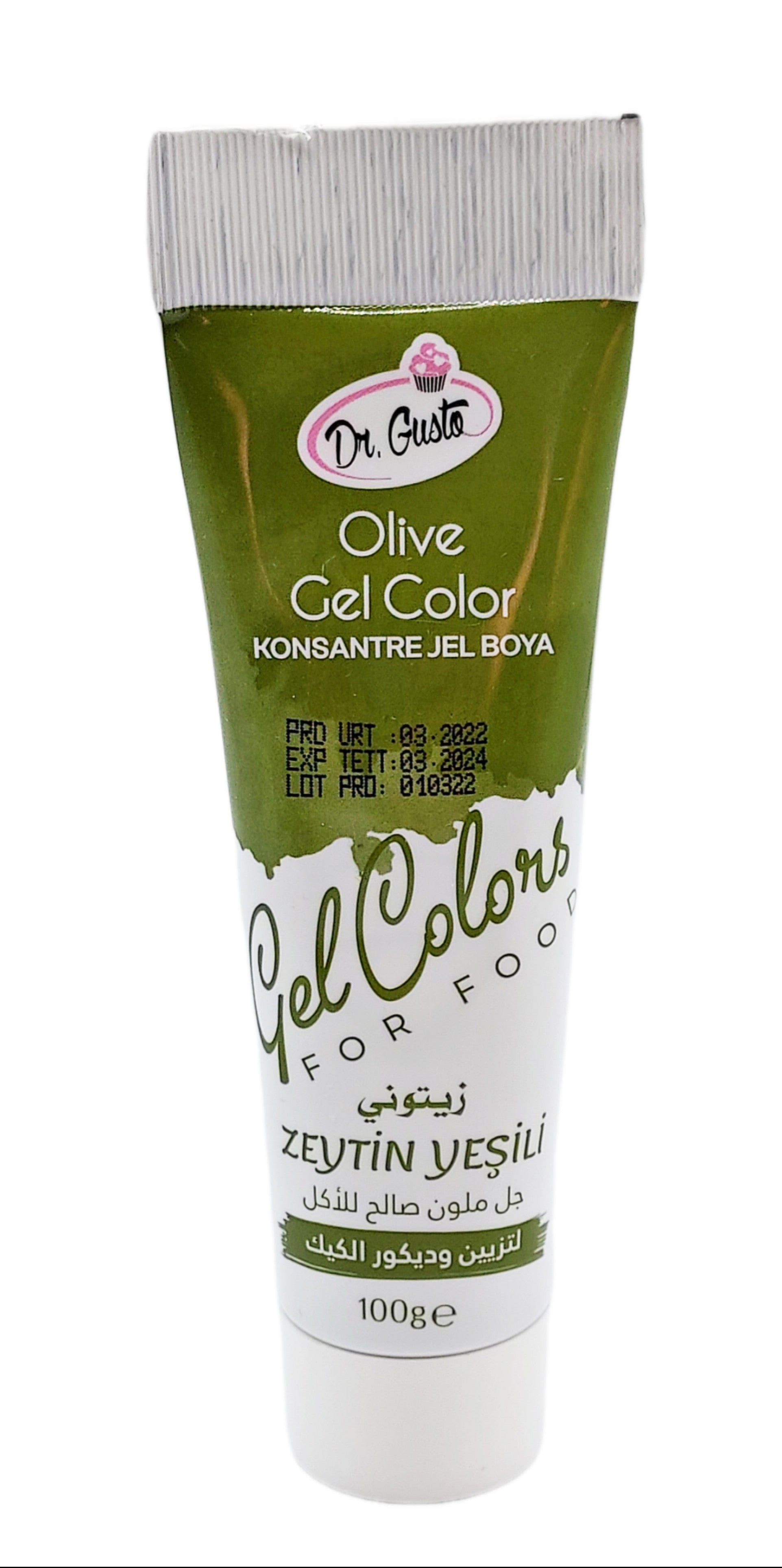 Colorant Gel Alimentar Dr Gusto Verde Masliniu 100 Grame - Culoare Intensa Si Economic Pentru Deserturi Remarcabile