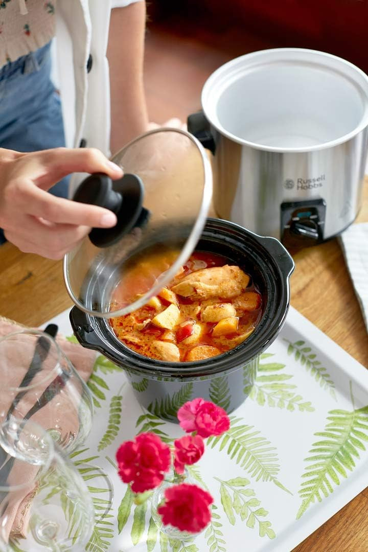 Russell Hobbs Slow Cooker Mini [Schwerer 2L Keramik-Gartopf Für Opt. Temperaturverteilung] Compact Schongarer (3 Temperatureinstellungen & Warmhaltefunktion, 145W) Slowcooker 25570-56