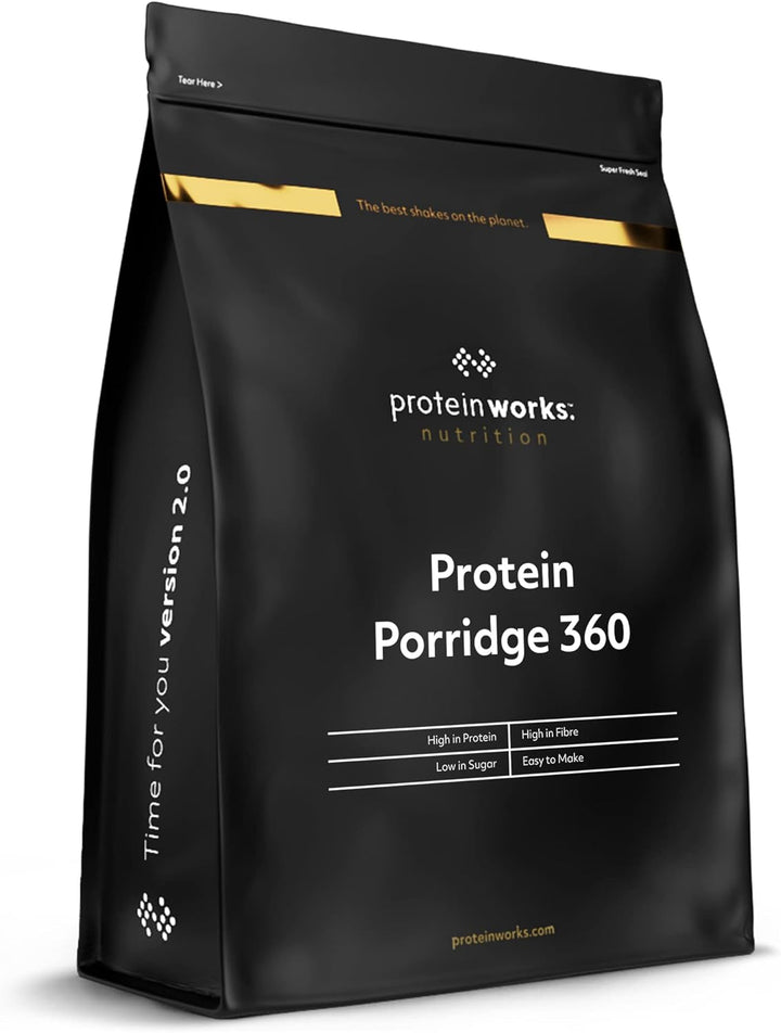 Protein Works - Protein Porridge 360 | Mit Zusätzlichen Vitaminen & Mineralien | Proteinreiches Frühstück | Kalorienarme Haferflocken | 6 Servings | Banane-Schoko-Chip | 500G