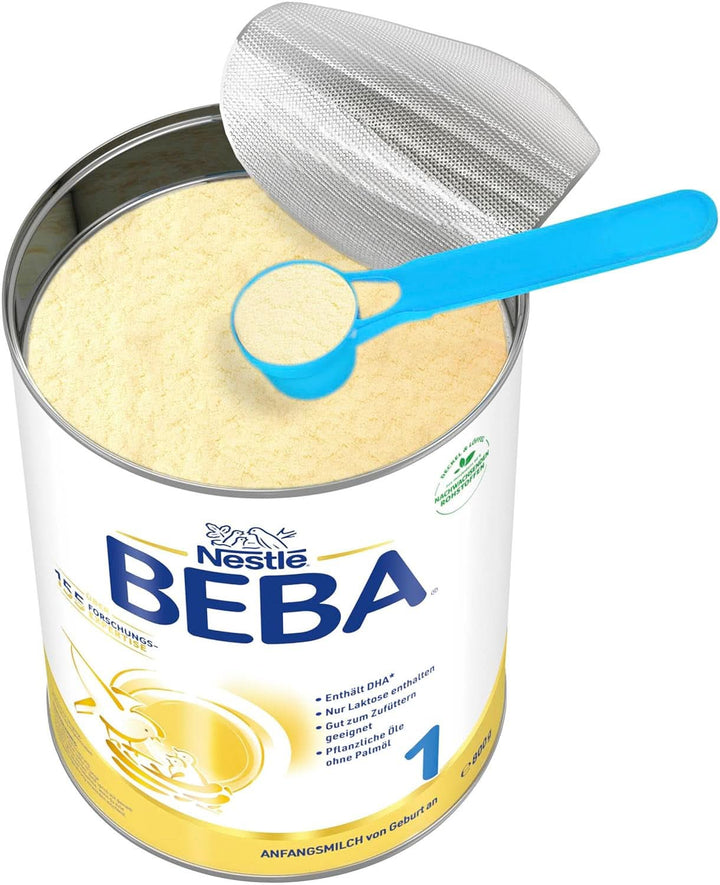 BEBA 1 Anfangsmilch Von Geburt An, Babynahrung Mit DHA, Nur Laktose, Ohne Palmöl, 3Er Pack (3 X 800G)