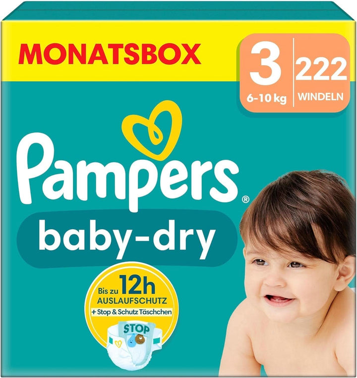 Scutece Pampers mărimea 7, 132 scutece, 15Kg+ Baby-Dry, până la 100% protecție împotriva scurgerilor toată noaptea