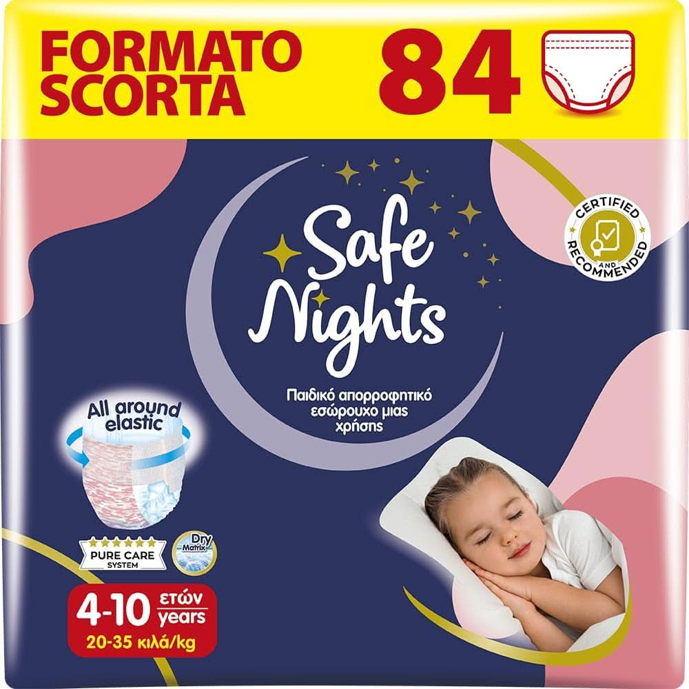 Safe Nights Boy, Höschen Für Die Nacht, Für Kinder Von 8-16 Jahren (30-50 Kg), 14 Stück