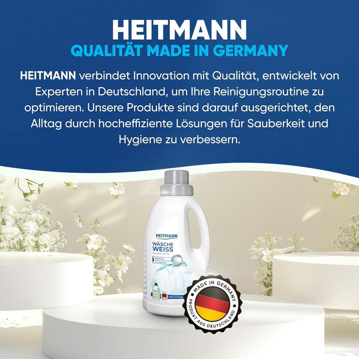Înălbitor de rufe HEITMANN: Înălbitor lichid cu putere de albire pentru ceață gri și îngălbenire, fara clor, 500 ml Detergenti Rufe Naty Shop