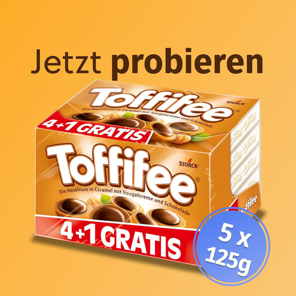 Toffifee 4+1 Gratis 1X75-Er (1 X 625G) / Haselnuss in Karamell, Nougatcreme Und Schokolade