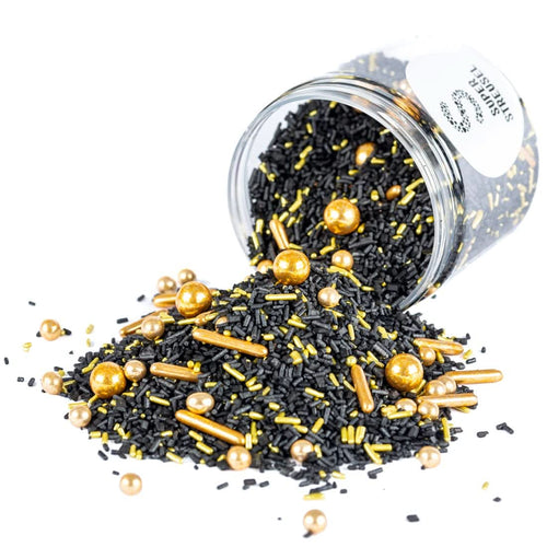 Super Streusel, Gold Rush Gold Black Sprinkle Decoration Naty Shop 90 grame