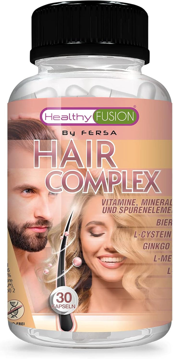 Healthy Fusion Haircomplex | Effektiv Gegen Haarausfall | Fördert Haarwachstum, Volumen & Dichte | Stärkt Haarwurzeln | Verleiht Glanz Und Vitalität | Unisex | 30 Kapseln Für Gesünderes Haar