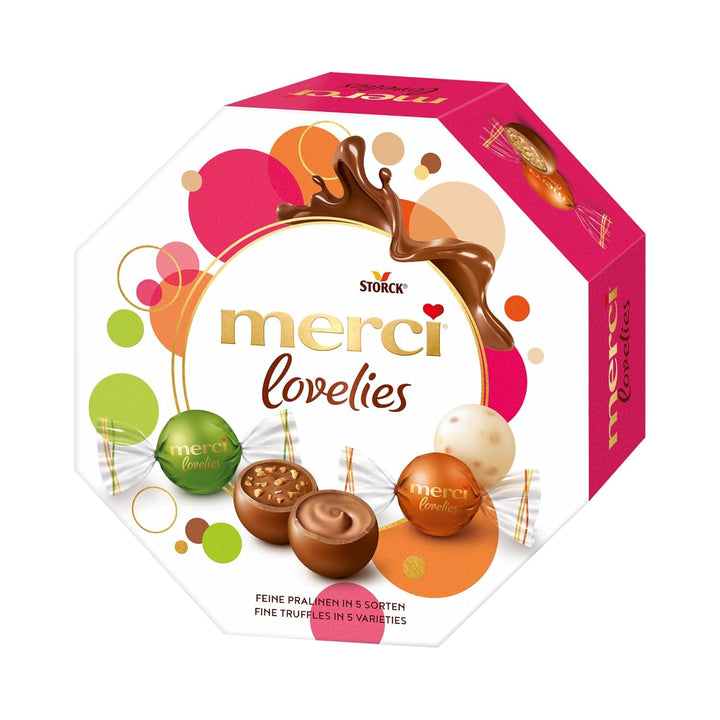 Merci Lovelies Creamy – 1 X 185G – Pralinenmischung Mit Gefüllten Schokoladen-Spezialitäten