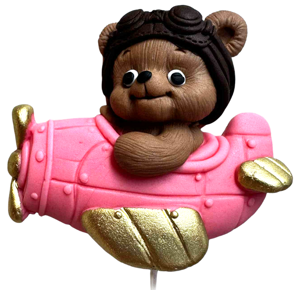 Decoratiune comestibila, Ursulet in avion Decoratiuni din Pasta de Zahar Nati Shop