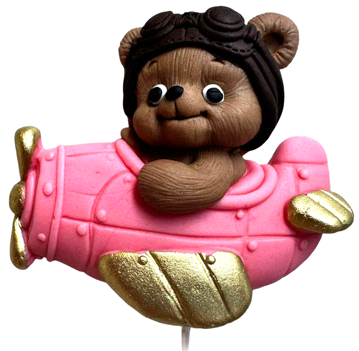 Decoratiune comestibila, Ursulet in avion Decoratiuni din Pasta de Zahar Nati Shop