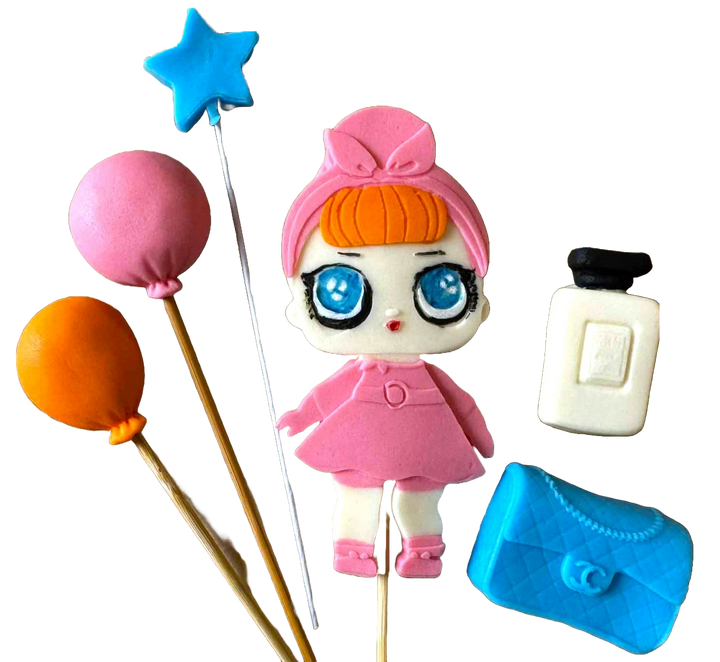 Set decoratiuni comestibile, Papusa LOL Decoratiuni din Pasta de Zahar Nati Shop