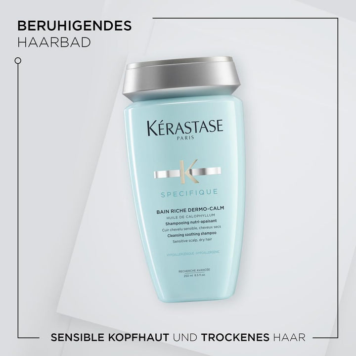 Kérastase Shampoo Für Empfindliche Kopfhaut Und Trockenes Haar, Beruhigendes Und Hypoallergenes Haarbad, Bain Riche Dermo-Calm, Spécifique, 250 Ml