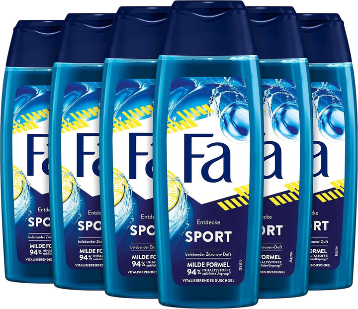 FA Gel de duș Sport, pachet de 6 x 250 ml