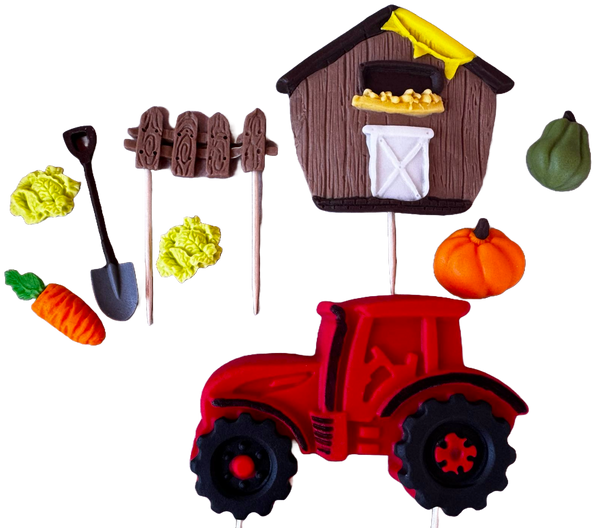 Set 9 decoratiuni comestibile din pasta de zahar, Ferma Decoratiuni din Pasta de Zahar Nati Shop