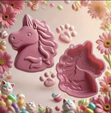 Formă De Coacere Unicorn Roz Din Silicon - Non-Toxică, Antiaderentă, Ușor De Curățat, Ideală Pentru Prăjituri Și Torturi