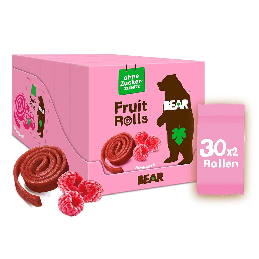 Rulouri de fructe BEAR cu căpșuni, 100% ingrediente naturale, 30 x 20 grame