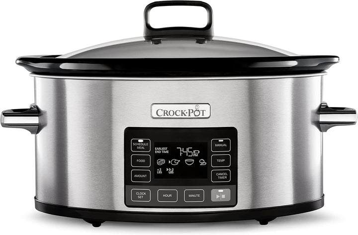 Crock-Pot Timeselect Digitaler Schongarer | Mit Programmierbarem Timer Und Digitaler Anzeige | 5,6 L Fassungsvermögen (Für 7 Personen Und Mehr) | Warmhaltefunktion | Edelstahl [CSC066X]