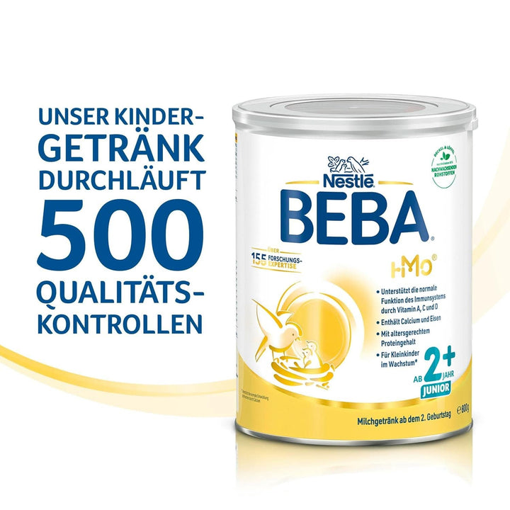 BEBA Junior 2+ Milchgetränk Ab Dem 2. Geburtstag, Babynahrung Mit HMO 2'-FL, Nur Laktose, Ohne Palmöl, 3Er Pack (3 X 800G)