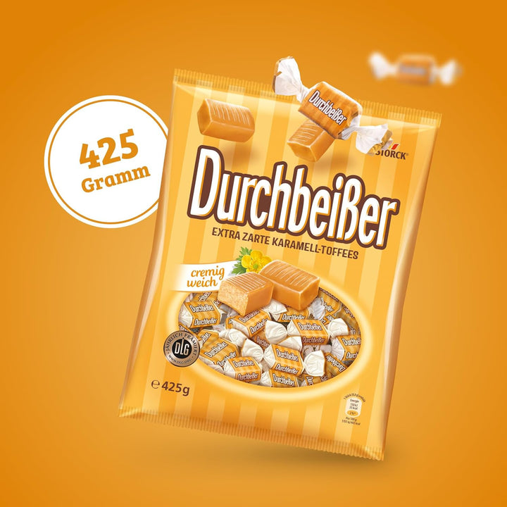 Durchbeißer – 1 X 425G – Karamell Toffees, Extra Zarte Karamell Bonbons