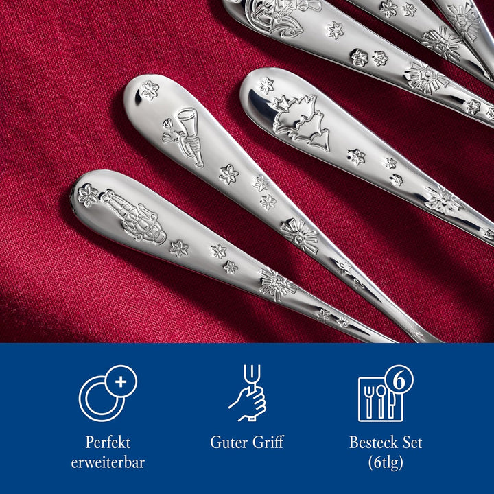 Villeroy & Boch – Toy'S Delight Kaffeelöffel Set 6 Teilig Silber Platin, Spülmaschinenfest, Kaffeelöffel Besteck Set Rostfrei, Besteckset Kleine Löffel, Edelstahl