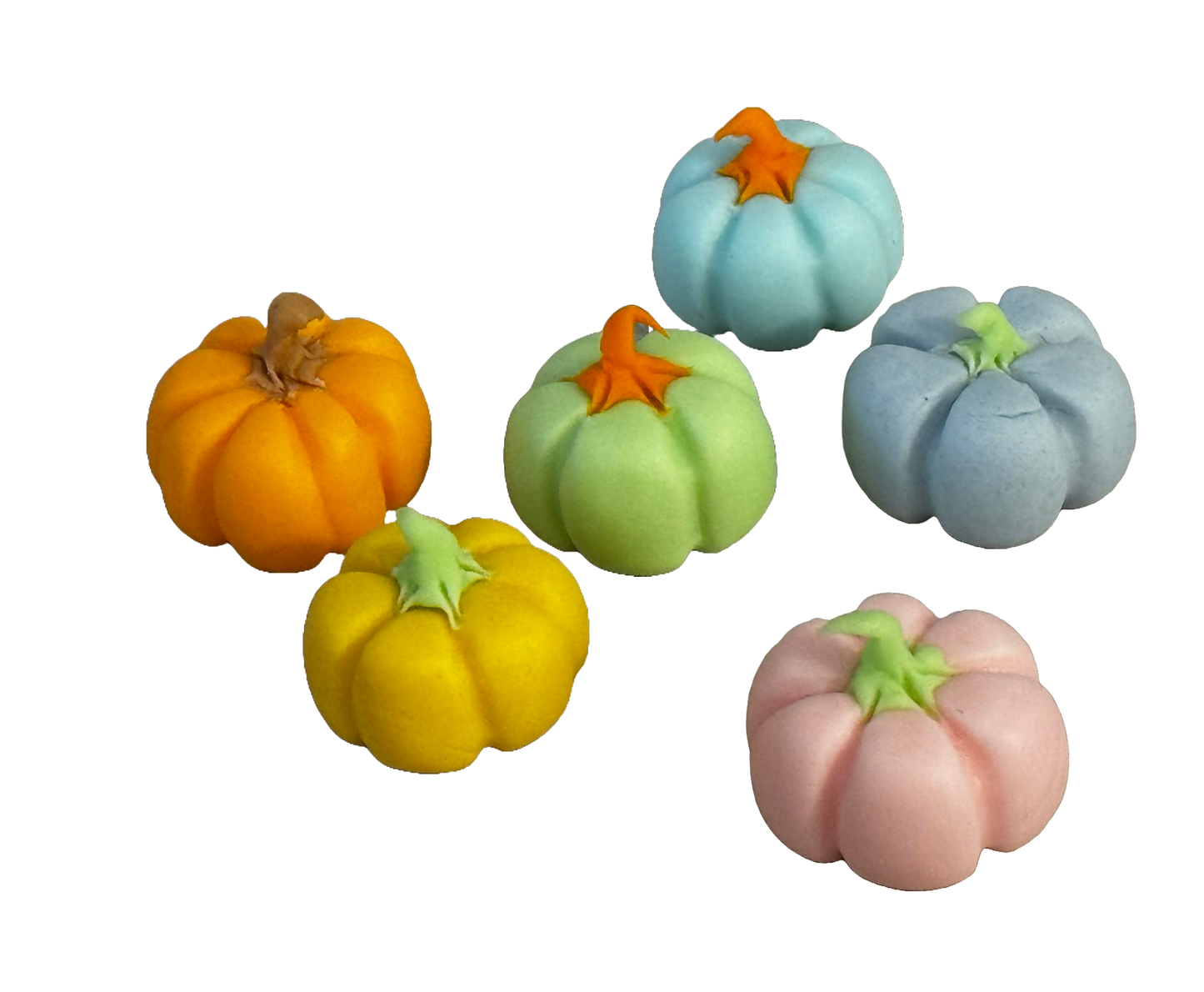 Set 6 decoratiuni comestibile din pasta de zahar, Bostani Decoratiuni din Pasta de Zahar Naty Shop