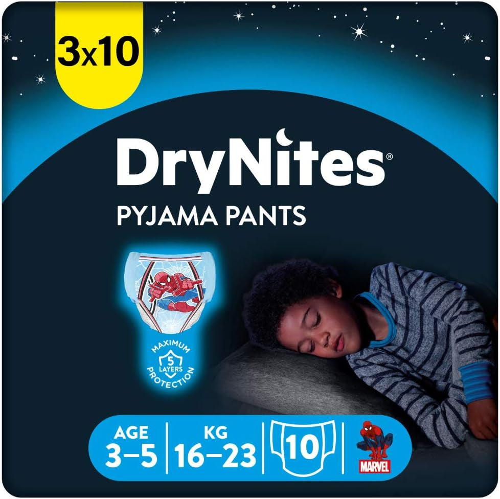 HUGGIES Drynites scutece de noapte, pentru băieți 4-7 ani (17-30 kg), 30 bucăți