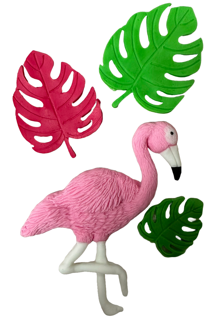 Set 4 decoratiuni comestibile din zahar, Flamingo - Nati Shop 