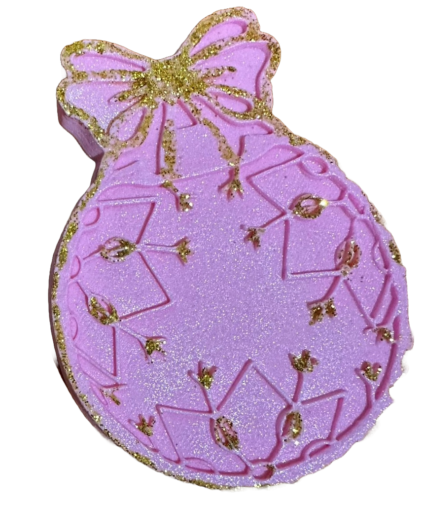 Decoratiune comestibila din zahar, Glob de brad, roz - Nati Shop 