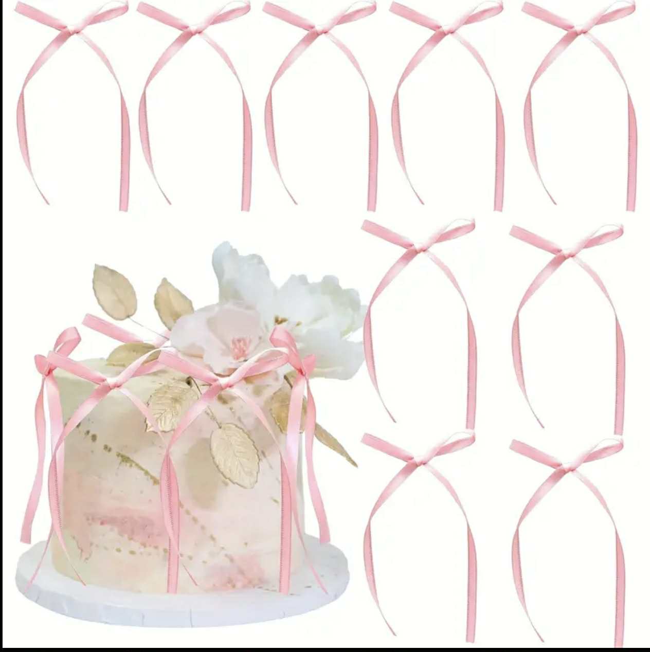 Set elegant de 10 decoratiuni necomestibile, fundita roz