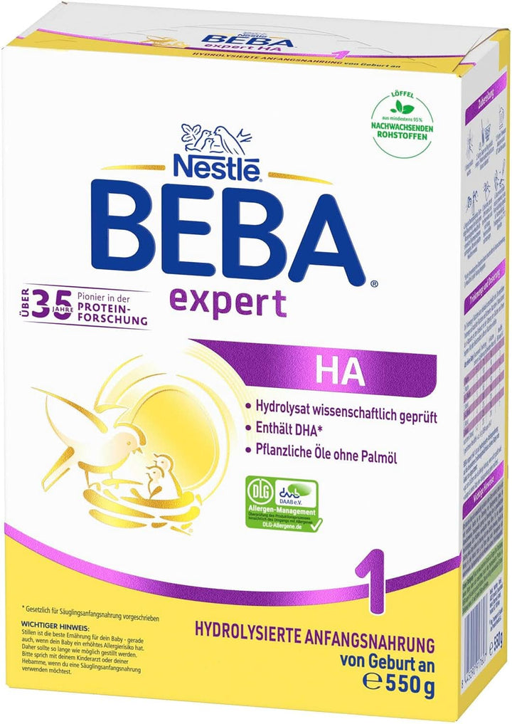 BEBA Expert HA 1 Hydrolysierte Anfangsnahrung, Säuglingsnahrung Von Geburt An, 6Er Pack (6 X 550G)