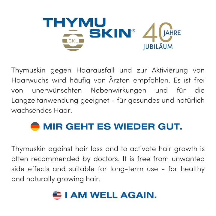 THYMUSKIN Sensitive Set: Bei Diffusem Haarausfall Und Kleinen, Kahlen Stellen. Stimuliert Den Haarwuchs. SET (1 X 100Ml Shampoo + 1 X 100Ml Serum Gel)