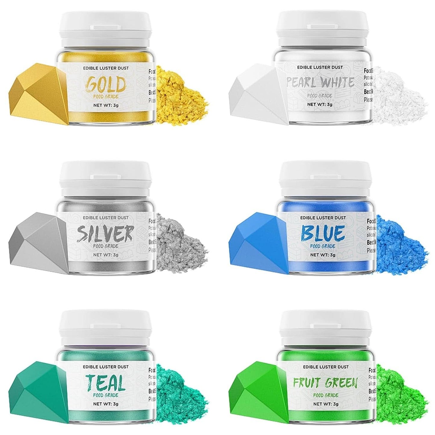 Glitter comestibil, 3 grame Naty Shop Culori reci