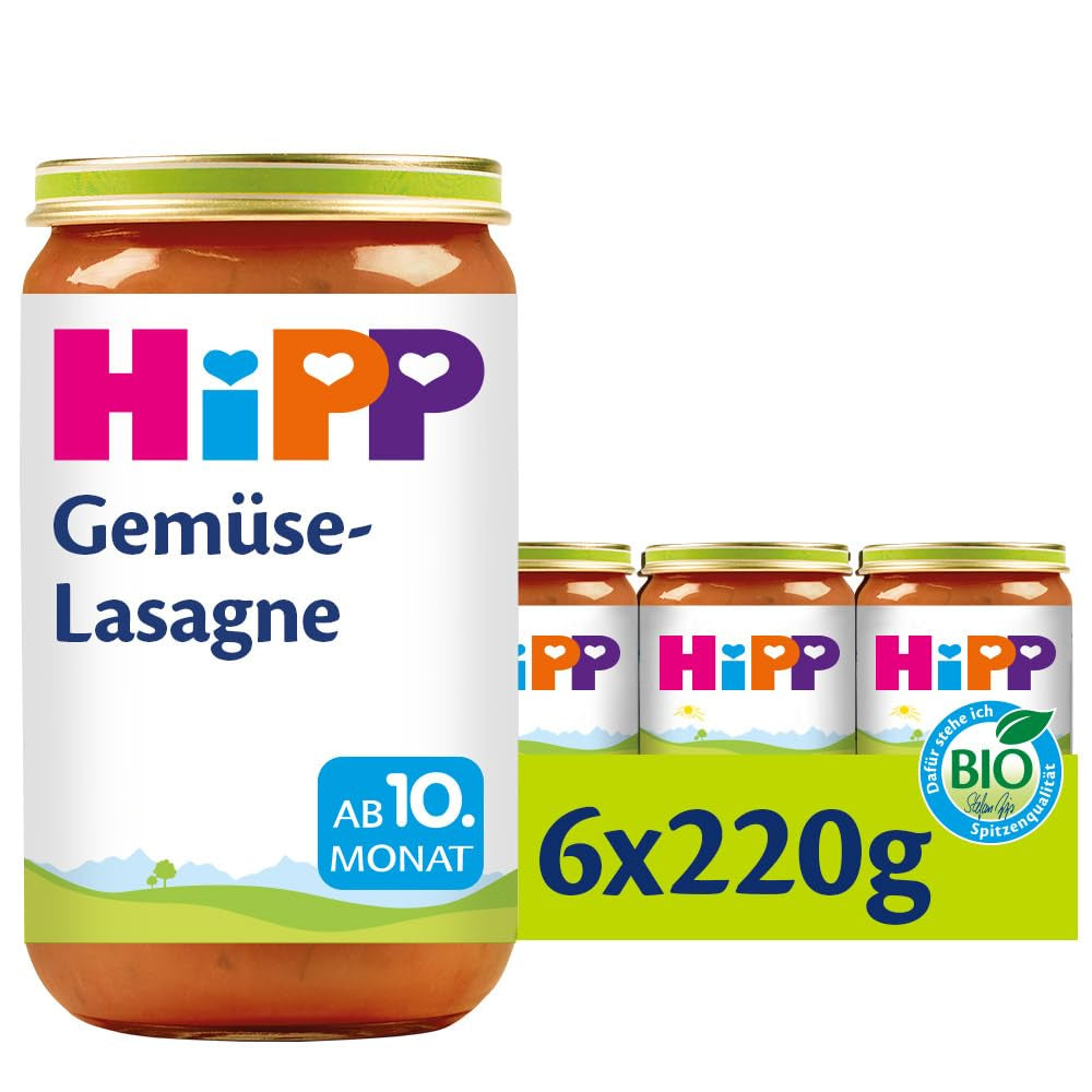 Hipp Pasta Bambini - Lasagna cu legume, pachet de 6 (6 X 220 g)