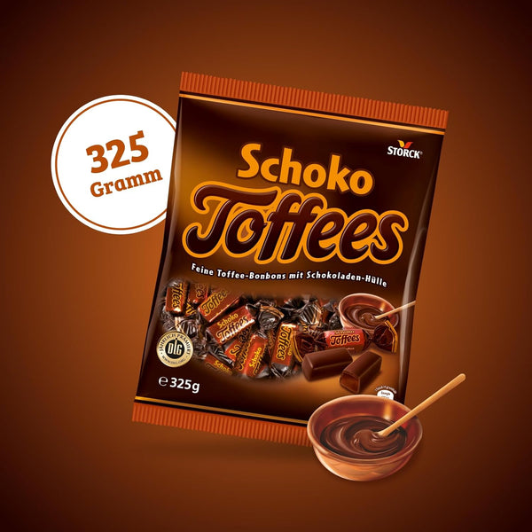 Schoko Toffees - 1 X 325G - Schokoladen Toffees Mit Feinherbem Schokoladenüberzug (30 Prozent)