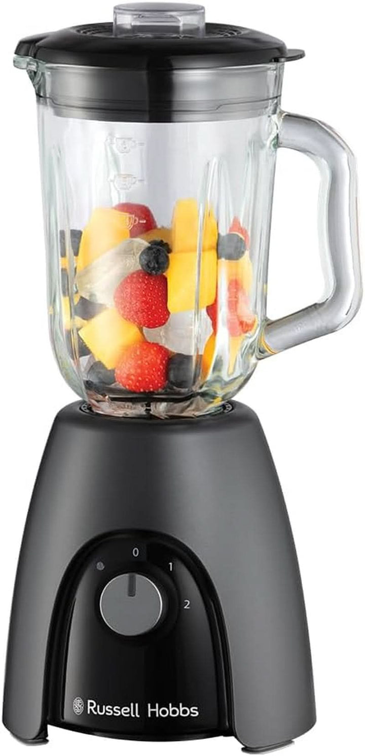 Russell Hobbs Standmixer [Smoothie Maker] Mixer (Blender, 1,5L Glasbehälter, 2 Stufen Und Pulse-Funktion, Bpa-Frei, Edelstahlmesser, 850 Watt Hochstleistung) Matte Charcoal 27121-56